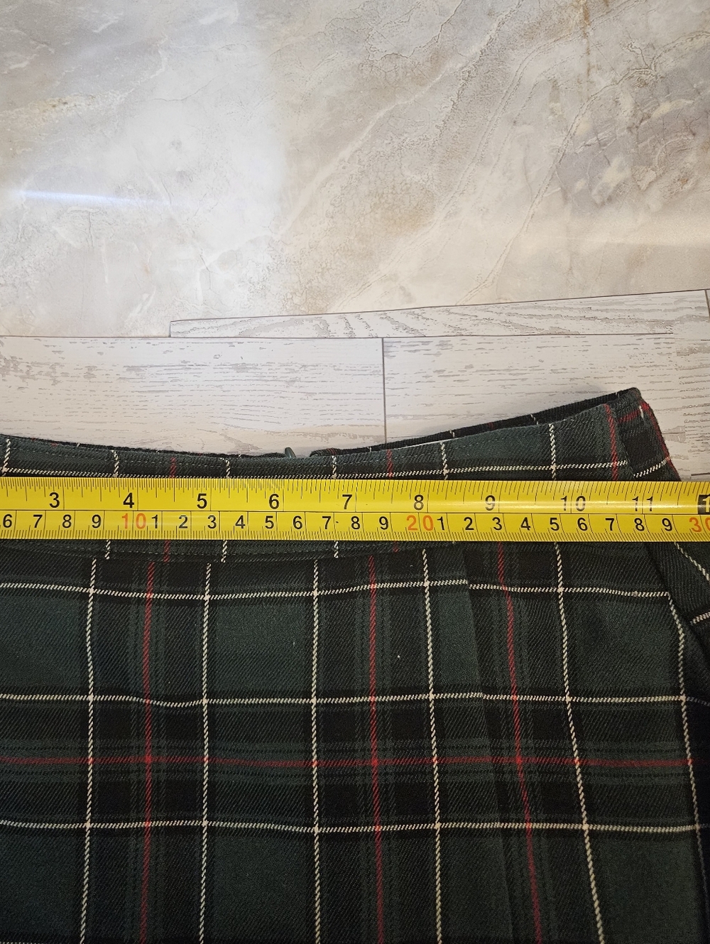 Hollister Green Plaid Tartan Mini Skirt XXS Built In Shorts Y2K Preppy Coquette - Picture 5 of 5